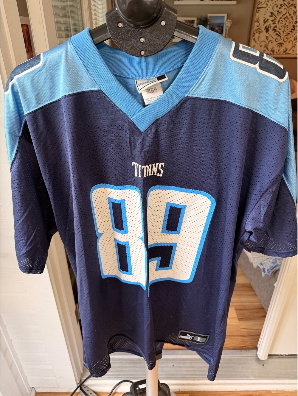 Vintage Frank Wycheck #89 Tennessee Titans Puma NFL Jersey Made USA Large